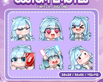 Custom Twitch Emotes Or Kick Emotes | Twitch Emote for streamer Twitch, Facebook, Discord | Cute Chibi anime style | Twitch Emotes, Anime