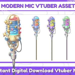 Modern Vtuber Microphone, Vtuber asset, Vtuber mic, VTuber Accessories, Asset Digital download, Asset Vtuber, Accessories For your streaming
