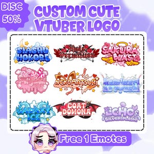 Benutzerdefiniertes niedliches Vtuber-Logo, Vtuber-Logo, Benutzerdefiniertes VTuber-Logo, niedliches Vtuber-Logo, Kawaii-vtuber-Logo, PNGTuber-Logo für Twitch, Discord