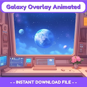 Galaxy Space Twitch Stream Package, Twitch Overlay for OBS, streams scenes twitch, Animated Overlay, Screen, Stream overlay, Streamers