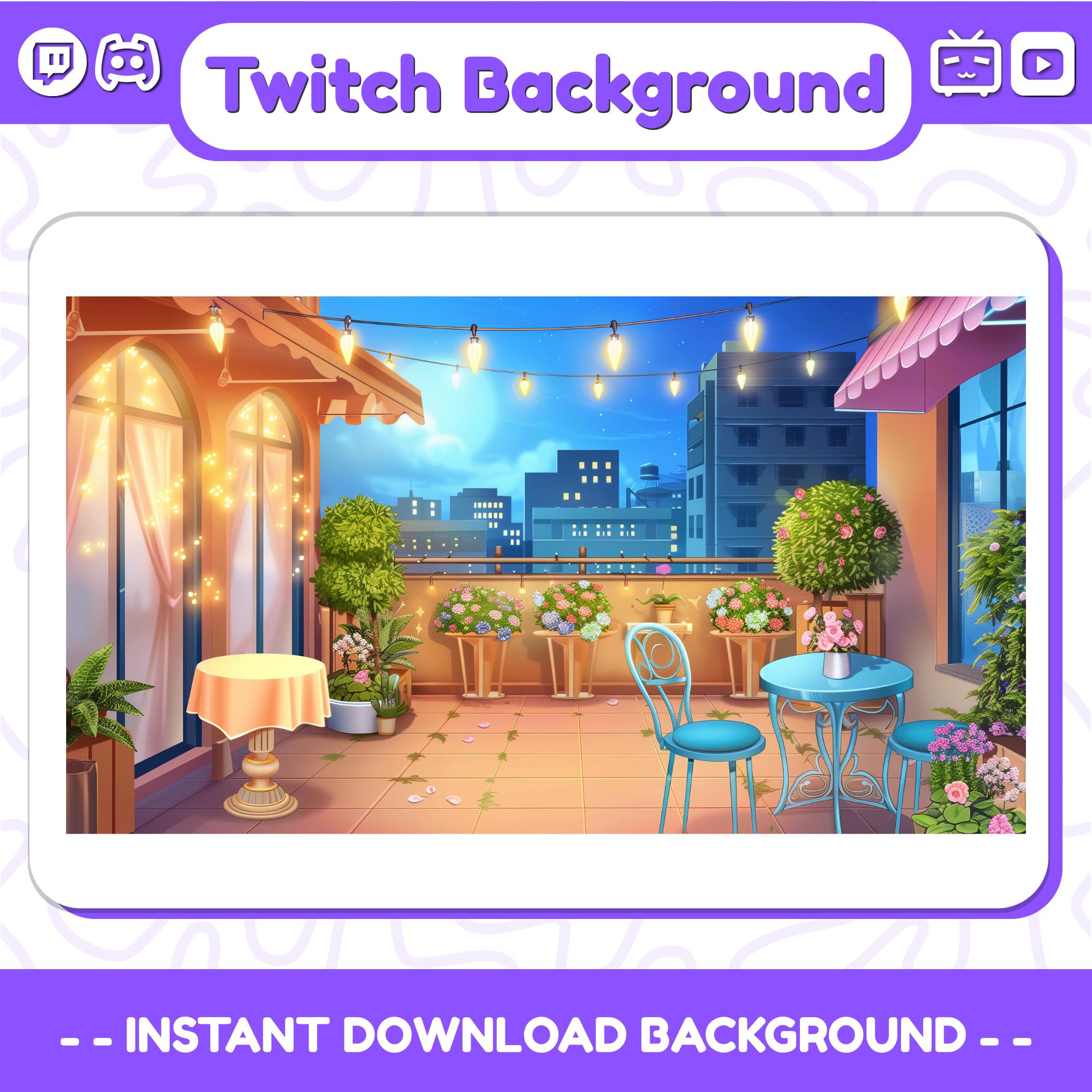 Tuber Background Rooftop Coffe Shop Vtuber Background | Streaming Background | Stream ...