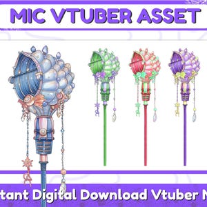 Shellfish Vtuber Microphone&#39;s, Vtuber mic, VTuber Accessories, vtuber asset, digital decoration download, Accessories For your streaming