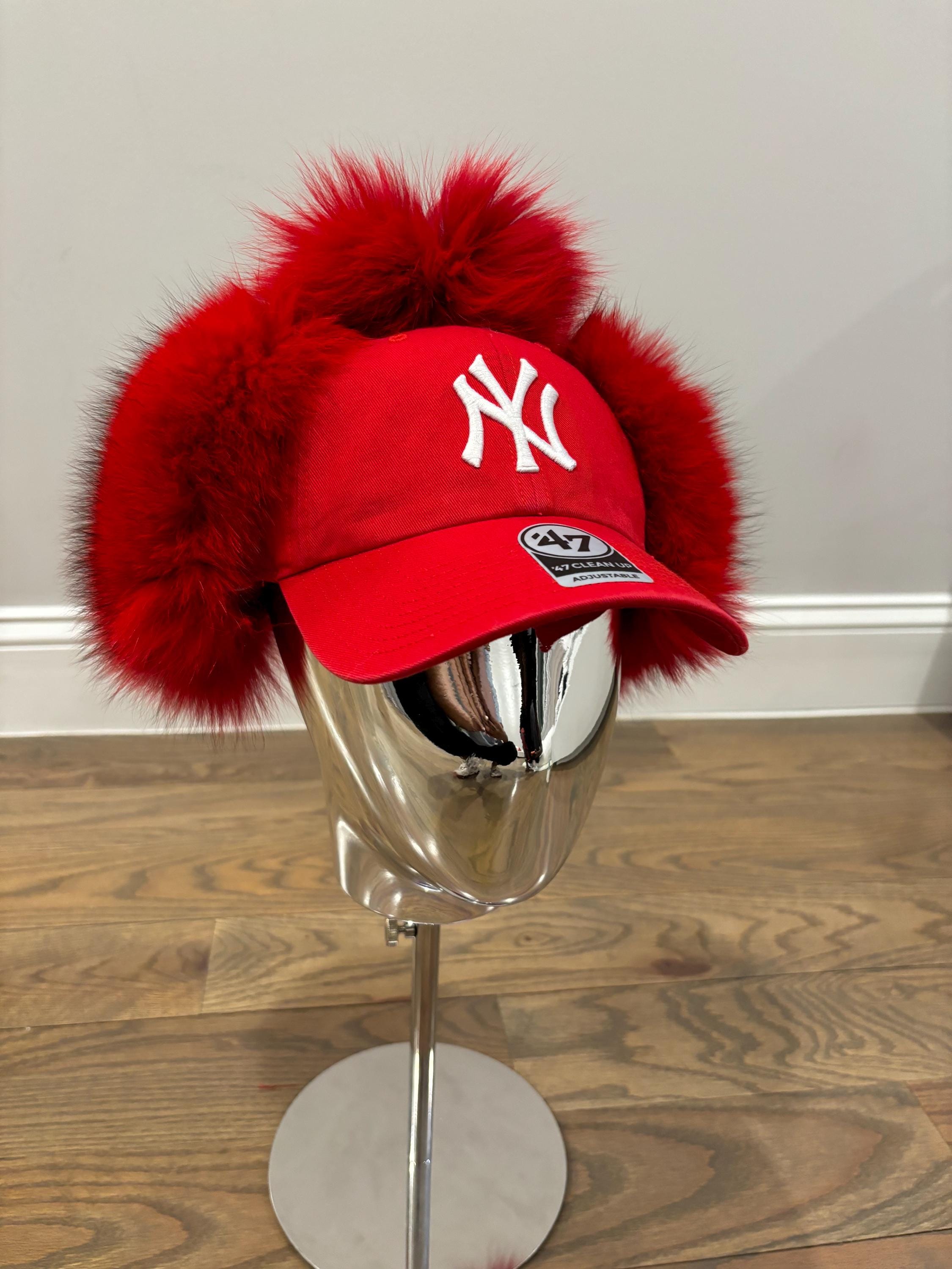 帽子 Rubbit Fur Long Brim Hat Real Rabbit Fur Snapback Yankee Dad Hat - Etsy