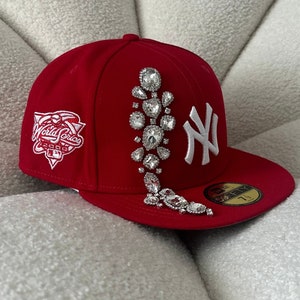 40's Black Wool Cap with Rhinestone Brooch by New York Creations