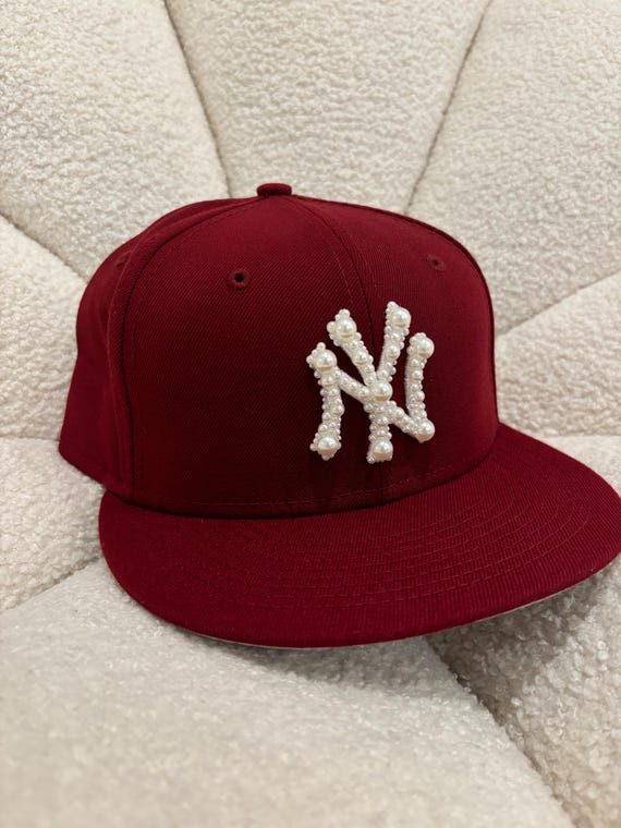 Embellished Burgundy Cap Pearl Embellished Beret Hat - A New Day™ Burgundy : Target main image 3