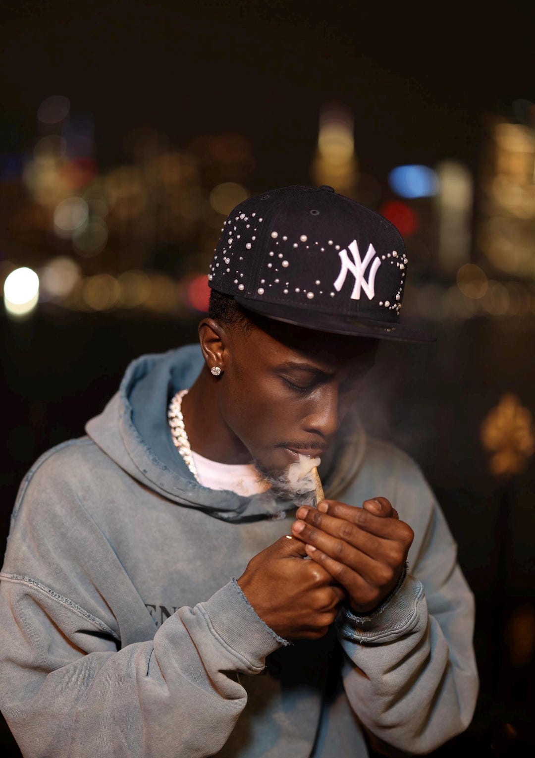 Shooting Stars Pearl Design NY Fitted Cap - Etsy display picture 3