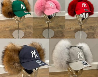 Real Rabbit Fur Snapback Yankee Dad Hat - Etsy