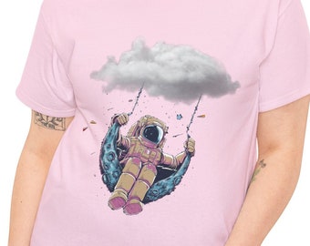 Unisex Heavy Cotton Tee Abstract Graphic Design Short Sleeve Round Neck T-Shirt