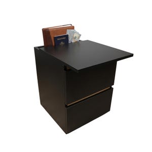 Geheimer Nachttisch mit verstecktem Fach, NFC-Schloss mit App, getarnter Schrank mit doppeltem Boden, unsichtbarer Safe Beetle Wood