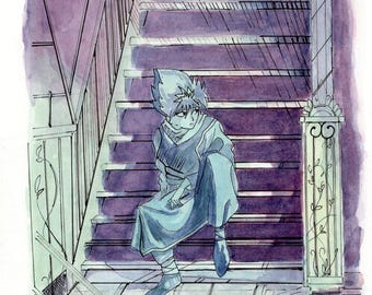 Hiei Yu Yu Hakusho Art Print: Anime Watercolor Illustration