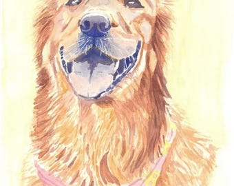 Custom Watercolor Pet Portrait – Hand-Painted Dog & Cat Art