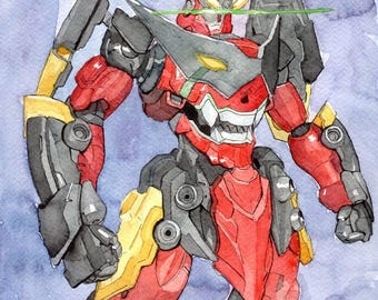 Gurren Lagann watercolor print