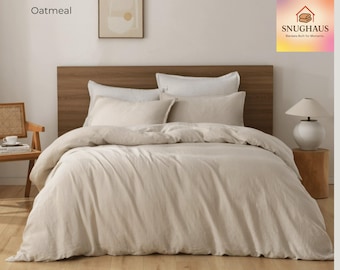 Stonewashed Linen Duvet Cover Set: 100% European Flax, OEKO-TEX Certified