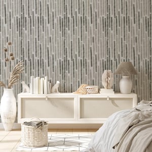 Carta da parati Neutral Brushstroke - Rivestimento murale moderno minimalista astratto, design beige e verde salvia, decorazione per la casa staccabile e adesiva