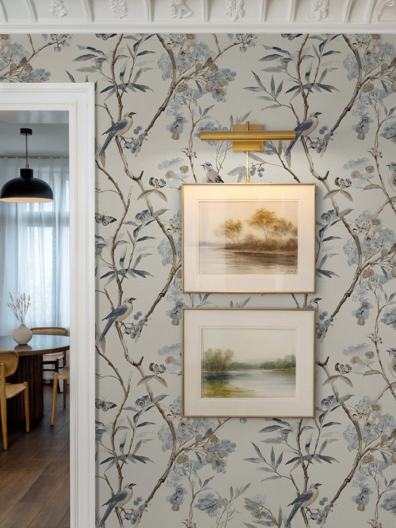 Vintage Chinoiserie Wallpaper: Peel and Stick for Elegant Powder Room ...