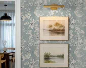 Damask Wallpaper: Light Blue Peel and Stick for French Country Master Bedroom
