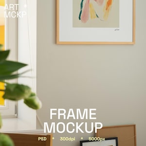 SINGLE - SQUARE framed art print mockup, frame mockup DIN A, modern interior frame mockup, mockup for poster, realistic frame mockup
