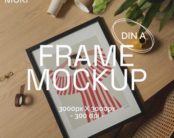 DIN A Art Frame Mockup: Interior Scene (PSD files)