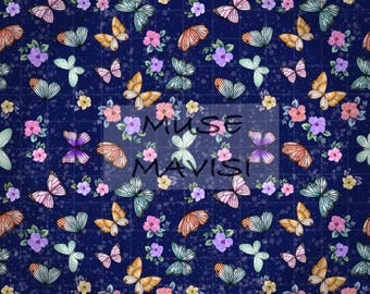 Floral Schmetterling Muster: Frühling Stoff (Digitaler Download)