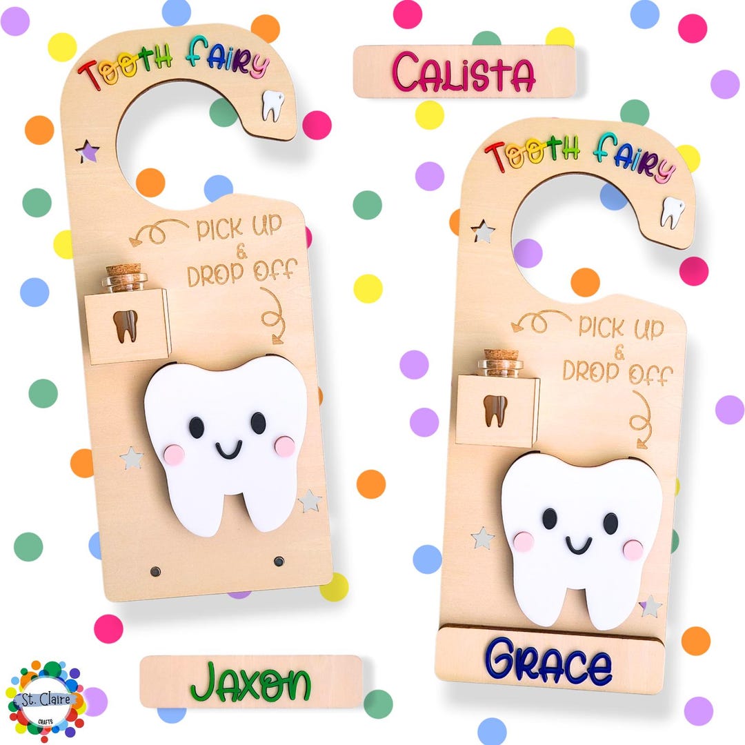 Custom Tooth Fairy Door Hanger Keepsake for Multiple Children - Etsy