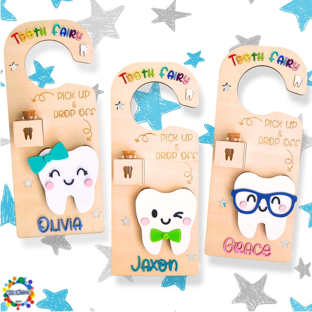 Custom Tooth Fairy Door Hanger Keepsake (rainbow) - Etsy