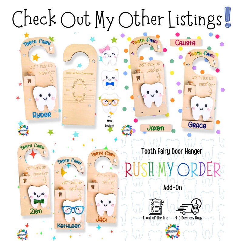 Custom Tooth Fairy Door Hanger Keepsake (rainbow) - Etsy