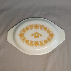 Vintage Butterfly Gold Pyrex Lid Only | 1970s | Replacement Lid 943C25  for Oval Casserole Dish | Retro Kitchen Decor Cookware | MCM