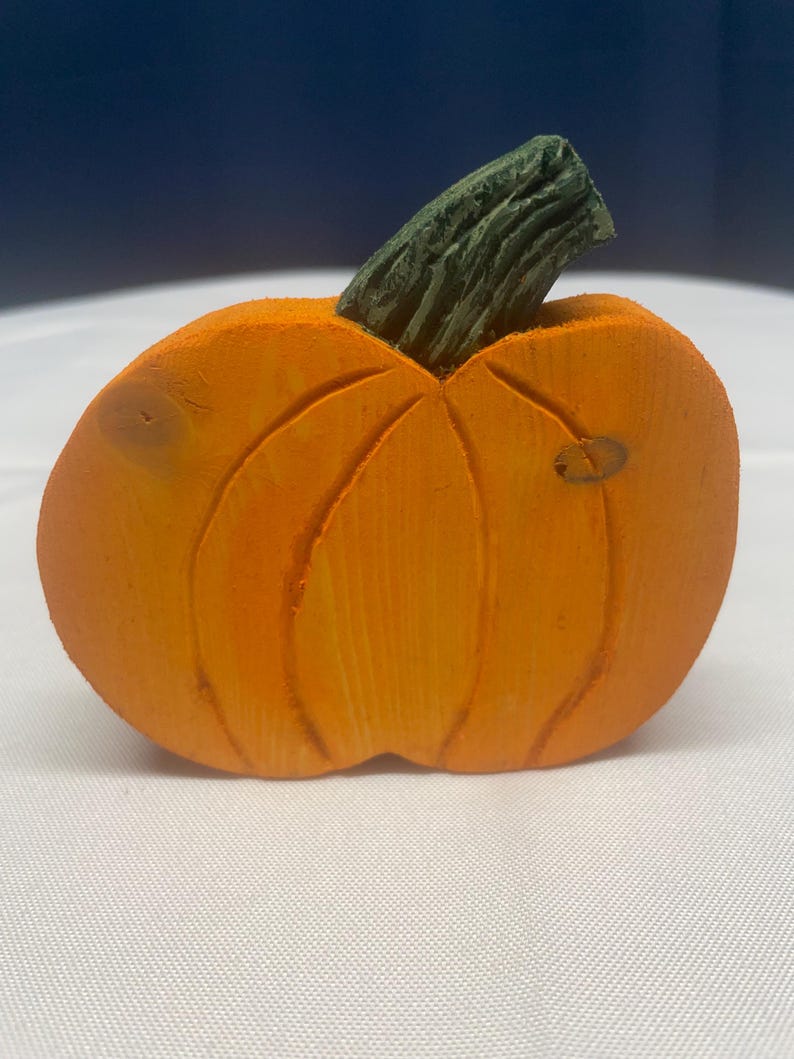 Wooden Pumpkin Figurines | Set of 3 Fall Decor | Rustic Autumn Pumpkins ...