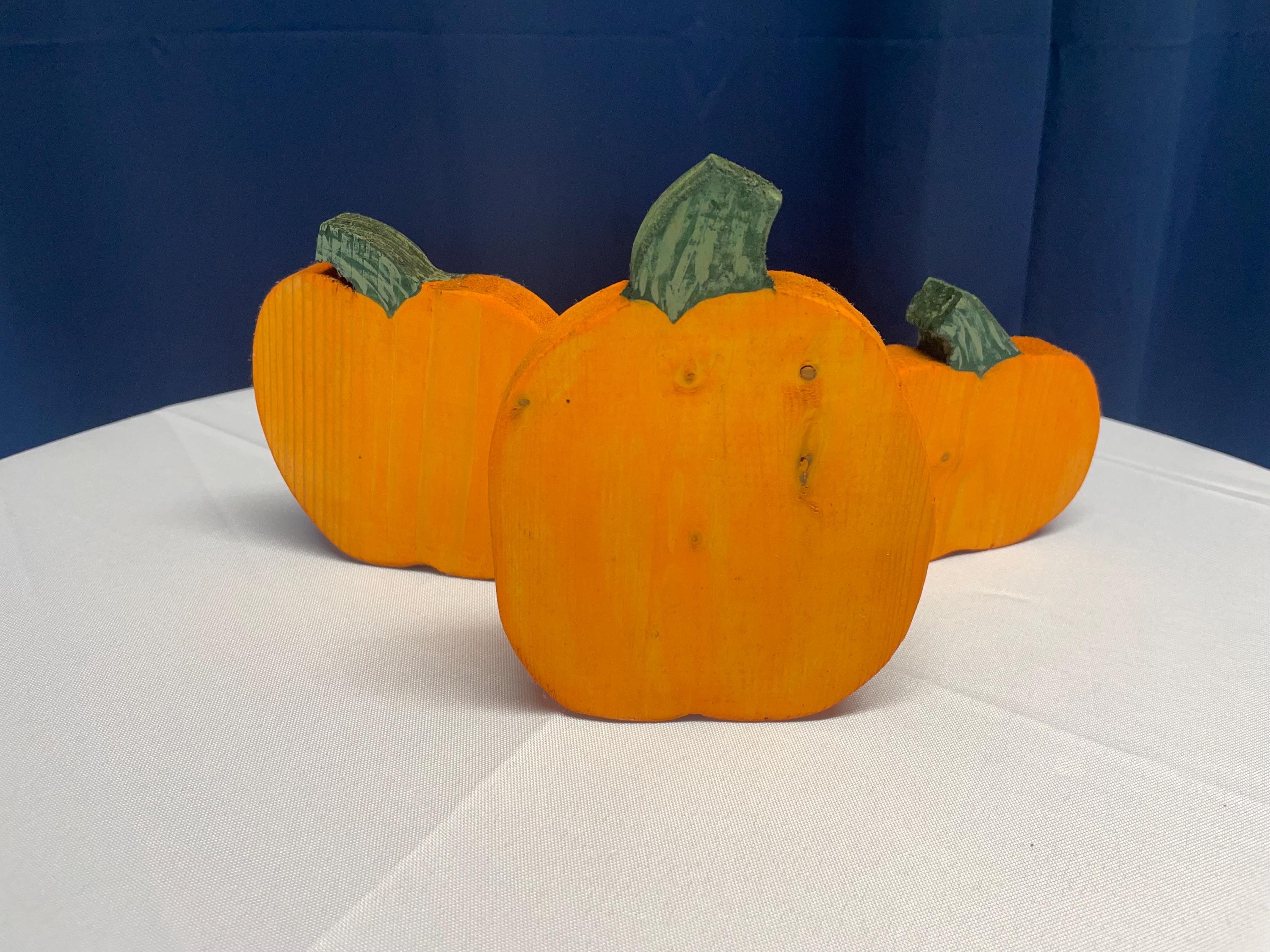 Wooden Pumpkin Figurines | Set of 3 Fall Decor | Rustic Autumn Pumpkins ...