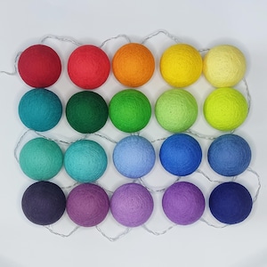 Guirnalda de luces de algodón multicolor arcoíris, 10, 20 y 30 LED, funciona con pilas, luz de cadena, guirnalda de bolas, lámpara de noche