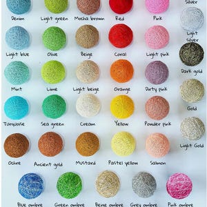 Cotton Ball Lights 10-50 Fairy LED Lights, Battery Operated, String Light Rainbow Garland, Night Light, Colored String, Lights Light String