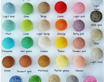 Guirlande lumineuse arc-en-ciel en boules de coton, 10 à 50 LED, à piles, veilleuse colorée