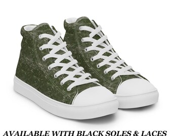 Mens High Top Sneakers Camo Print Canvas Shoes for Men  display picture 2