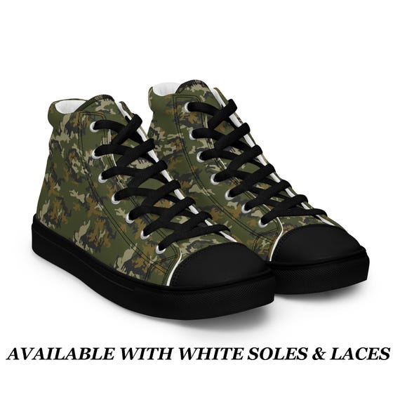 Scarpe da ginnastica alte da uomo in tela con stampa mimetica - Main Image