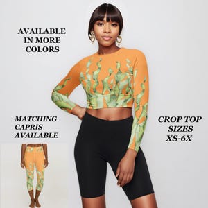 Long Sleeve Crop Top Sustainable Workout Athletic Wear Beach Cover Up Yoga Fitness Sport Sun Protection Water Sport Eco Fashion gift idea