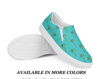 Women’s slip on sneaker womens casual shoes for boat womens boat shoes palm tree sneakers womens slip on shoe athleisure sneaker gift idea