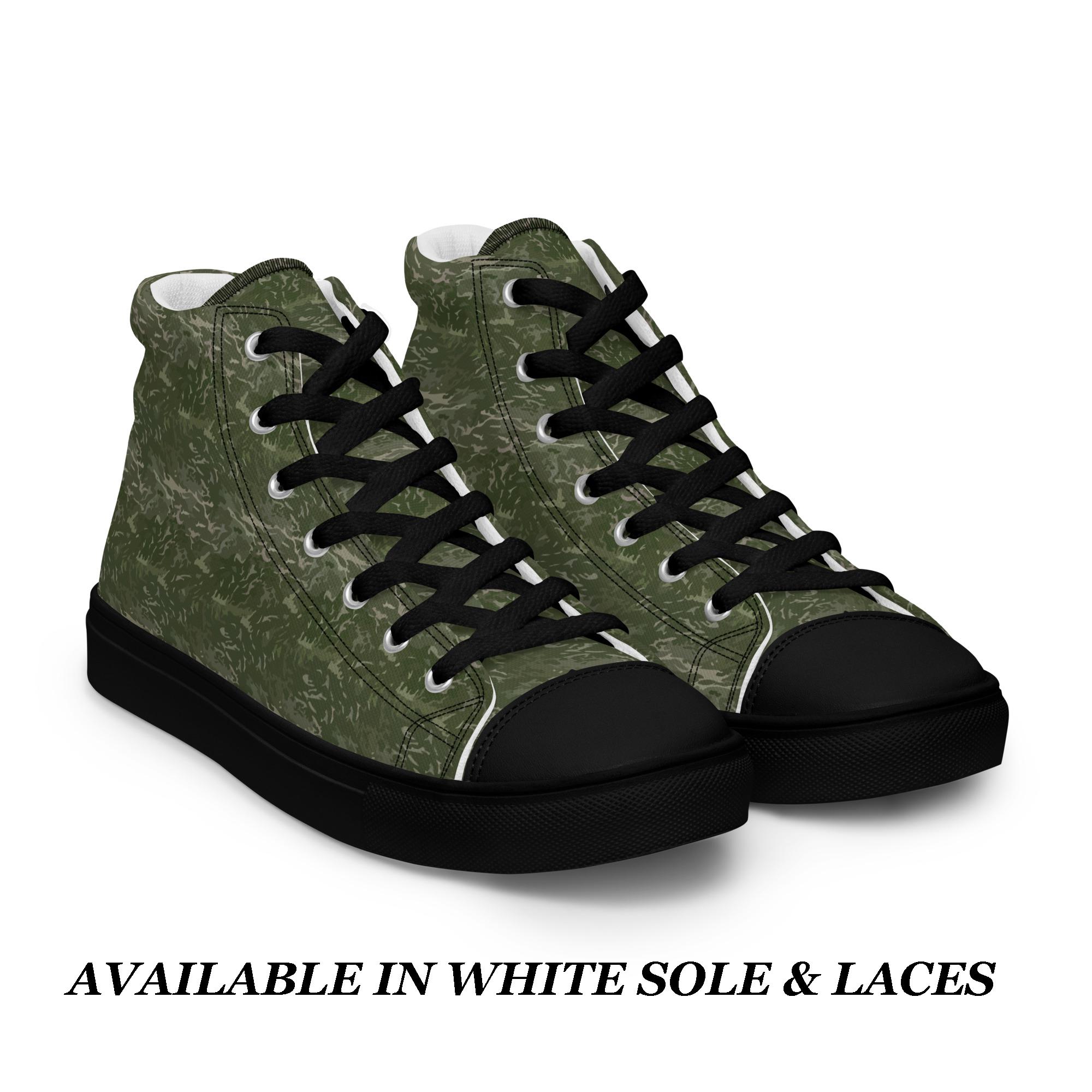 Mens High Top Sneakers Camo Print Canvas Shoes for Men  display picture 2