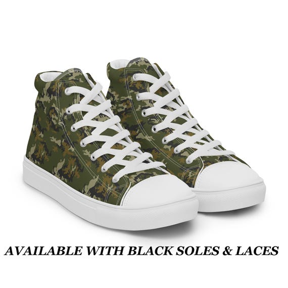 Mens High Top Sneakers Camo Print Canvas Shoes for Men Athleisure
