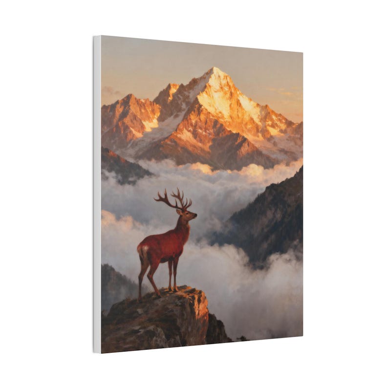 Hinds Feet on High Places Canvas | Habakkuk 3:19 Deer Mountain Wall Art, Christian Strength Gift, Scripture Decor image 6