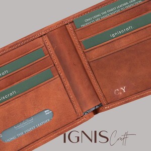 Cartera de cuero minimalista personalizada para hombre - Billetera personalizada con bloqueo RFID - Regalos para hombres / Soloist Sardonyx