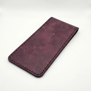Be Still and Know Leather Pen Sleeve Case — Christian Gift, Full-Grain Cowhide, Pentecost Red image 6