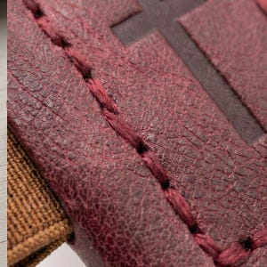 Hand-stitched Leather Bookmark Set, Magnetic Cross Bible Page Markers, Pen Holder image 3