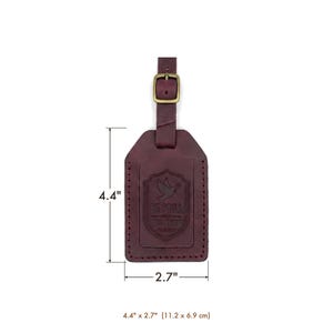Be Still and Know Leather Luggage Tag — Christian Gift, Full-Grain Cowhide, Pentecost Red image 6