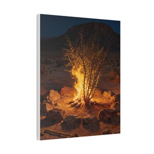 Cuadro de la Zarza Ardiente / Pintura del Lugar Sagrado de Éxodo 3:5, Arte Bíblico de Moisés, Regalo para la Llamada Cristiana imagen 6