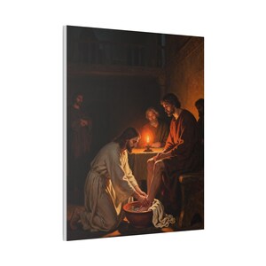 Jesus Washing Feet Canvas Wall Art | John 13:14 Servant Leadership Gift, Foot Washing Painting, Pastor Appreciation image 10
