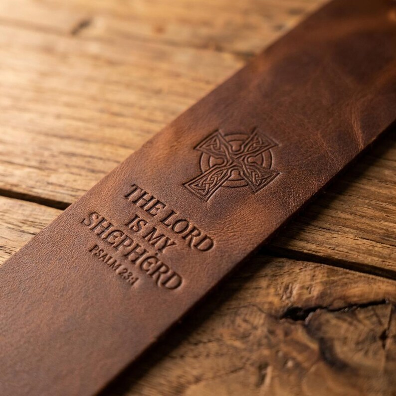 The Lord is My Shepherd Leather Bible Bookmark – Psalm 23:1, Full-Grain Cowhide Tassel image 5