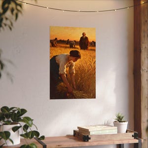 Ruth in the Field Poster | Ruth 2:12 Under His Wings, Harvest Bible Art, Christian Wedding Gift Print image 10