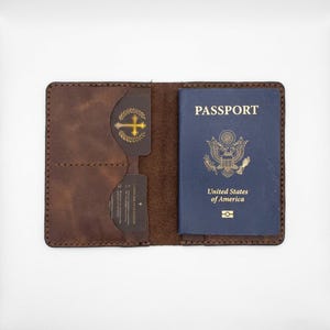 I Will Fear No Evil Leather Passport Holder — Christian Gift, Full-Grain Cowhide, Jordan Brown image 5