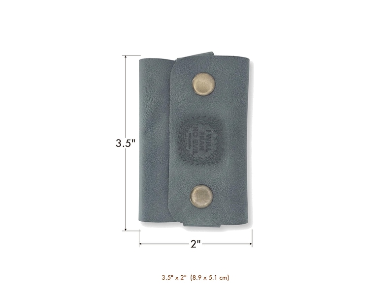 Full-Grain Leather Card Holder – Psalm 23:4 Snap Wallet image 6