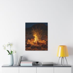 Cuadro de la Zarza Ardiente / Pintura del Lugar Sagrado de Éxodo 3:5, Arte Bíblico de Moisés, Regalo para la Llamada Cristiana imagen 11